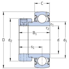 "Wkład łożyska 1-1/4"" / 31.75x62x18 mm SKF"