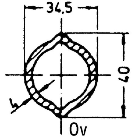 Rura profilowana utwardzana cytryna OvH Ø wew. 32 Ø zew. 40x34.5x4 mm L=1 m Walterscheid