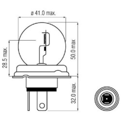 Żarówka 24V 55/50W P45t