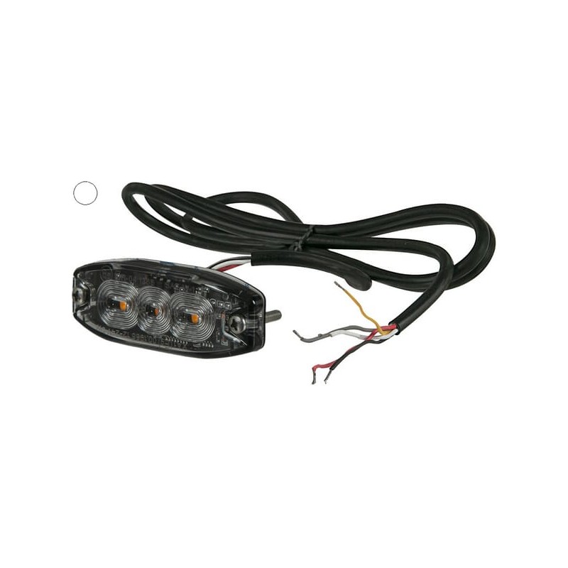 Lampa ostrzegawcza LED, prostokątna, 10/30V biała, 82x30x9 mm 3 LED Kramp