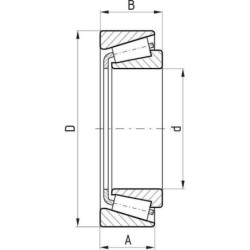 Łożysko stożkowe 80x140x28.2 mm FŁT