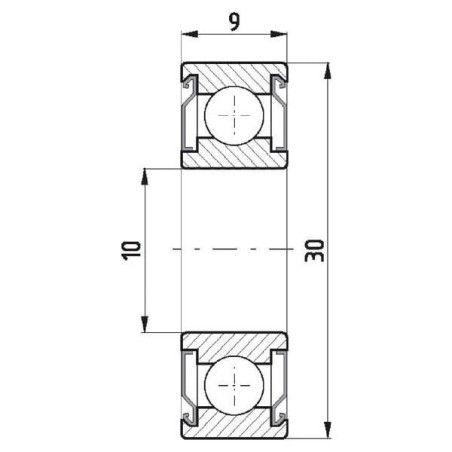 Łożysko kulkowe zwykłe 10x30x9 mm FŁT