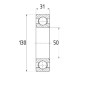 Łożysko kulkowe zwykłe 50x130x31 mm FŁT