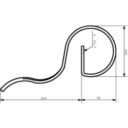 Ząb sprężynowy, 25x8x340 mm bez redliczki pasuje do Rau, Kverneland