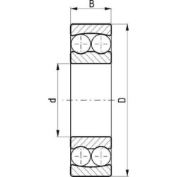 Łożysko kulkowe samonastawne 30x62x16 mm FŁT