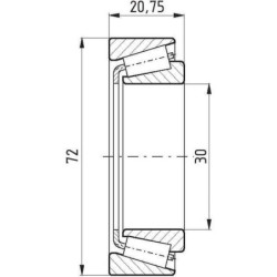 Łożysko stożkowe 30x72x20.8x14 mm FŁT