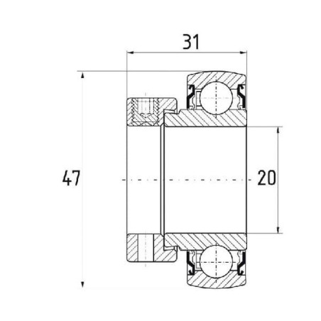 Łożysko kulkowe samonastawne 20x47x14 mm FŁT