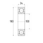 Łożysko kulkowe zwykłe 100x180x34 mm FŁT