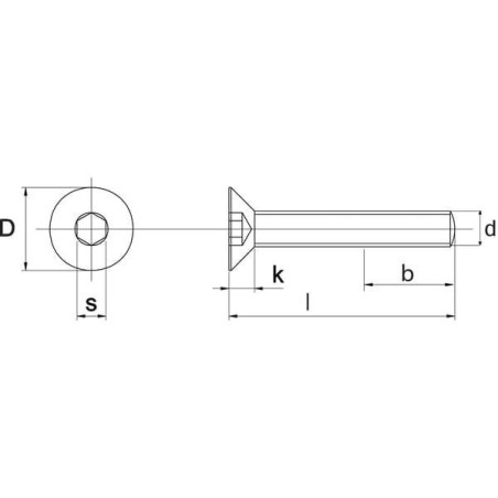 Śruba imbusowa stożkowa DIN7991 M4x12 mm kl. 10.9 Kramp