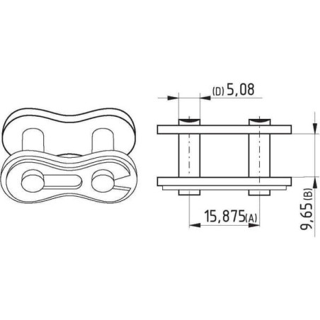 "Zamek łańcucha simplex 5/8"" x 3/8"" 1610 Rexnord"