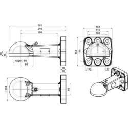 Zaczep kulowy K80, 100 x 110 / 8xM16