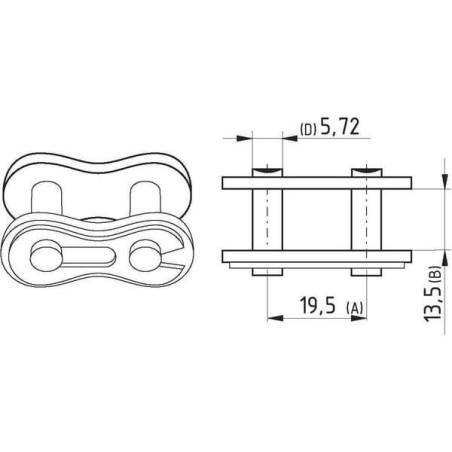 "Zamek łańcucha Steel Power, 3/4"", x 13,5"" K1914"