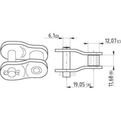 "Półogniwo wygięte, wzmocnione Steel Power, 3/4"" x 7/166"" K1911BX"