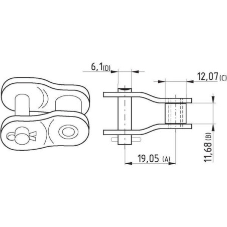 "Półogniwo wygięte, wzmocnione Steel Power, 3/4"" x 7/166"" K1911BX"