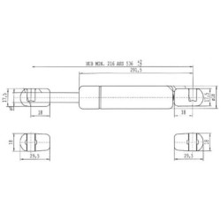 Sprężyna gazowa L536 mm 180N Stabilus