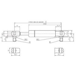 Sprężyna gazowa L685 mm 500N Stabilus