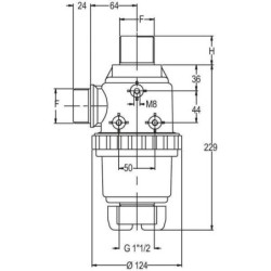 "Filtr zasysający 1 1/2"" gwint zew. 150 l/min 50-siatkowy"