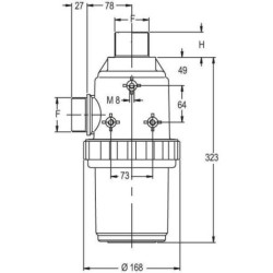 "Filtr zasysający 2"" gwint zew. 260 l/min 32 Mesh"