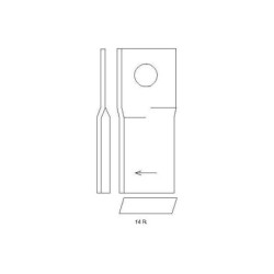 Nożyk kosiarki rotacyjnej lewy 110x48x4 mm otwór Ø 19 mm okrągły pasuje do Kongskilde JF/Stoll