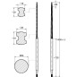 Ząb ładowacza, prosty, profil podwójne T 36x1400 mm końcówka szpiczasta z nakrętką M22x1.5 czarny SHW