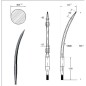 Ząb ładowacza, wygięty zamykający, profil kwadratowy 36x680 mm końcówka szpiczasta z nakrętką M20x1.5 czerwony SHW