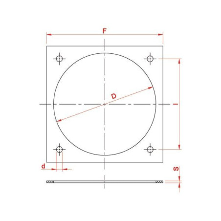 "Uszczelka do kołnierza czworokątnego, 8"" gr. 5 mm"