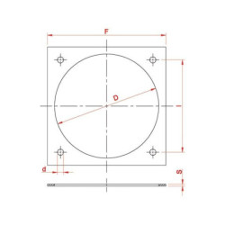 "Uszczelka do kołnierza czworokątnego, 8"" gr. 3.2 mm"