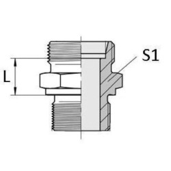 GES15LR12GP "Przyłącze proste 1/2"" BSP - M22x1.5 15L"