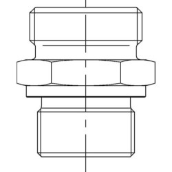 GES10LRK14 "Przyłącze proste stożkowe 1/4"" BSPT - M16x1.5 10L"