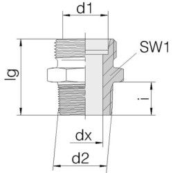 GES10LRK14 "Przyłącze proste stożkowe 1/4"" BSPT - M16x1.5 10L"