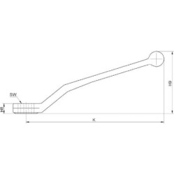 KH909B Dźwignia zaworu kulkowego zagięta