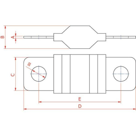 Bezpiecznik Mega, 200A L=68.6 mm niebieski op. 1 szt. Hella