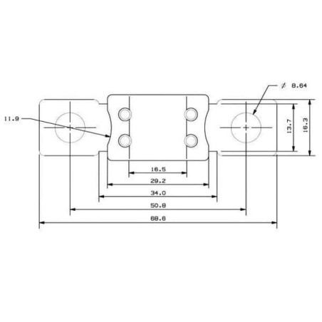 Bezpiecznik Mega, 350A L=68.6 mm zielony Hella