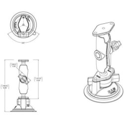RAMB166 Uchwyt montażowy z przyssawką kpl.