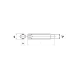 Wkręt dociskowy DIN915 M8x20 mm stalowy 45H Kramp