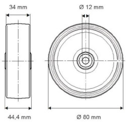 UOO080341244 Koło 80 mm