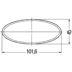 Odblask owalny przyklejany, pomarańczowy 101.6 x 45 mm