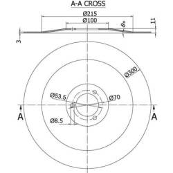 Talerz redlicy gładki 300x3.0 mm