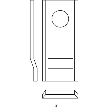 Nożyk kosiarki rotacyjnej lewy/prawy 98x40x3 mm otwór Ø 19 mm okrągły pasuje do AMA/Galfre/Marangon 25 szt.