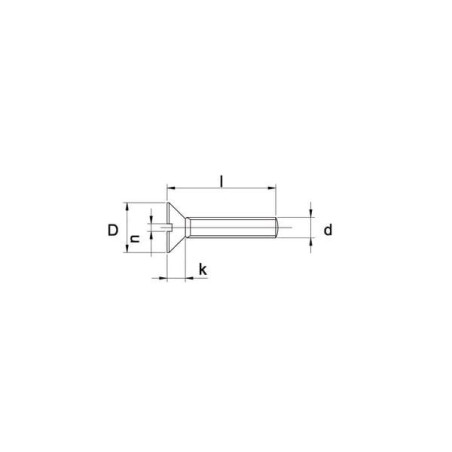 Wkręt z łbem stożkowym płaskim z nacięciem A2 Kramp, M5 x 50 mm