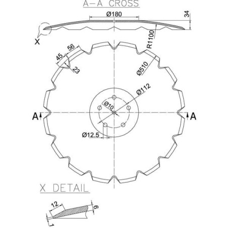 Talerz uzębiony 510x6.0 mm