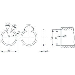 Pierścień osadczy zabezpieczający wewnętrzny 12x1 mm IDC