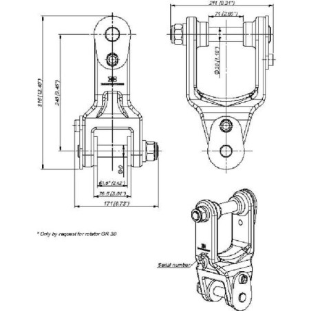 Łącznik BR4 71/30 sworzeń 25