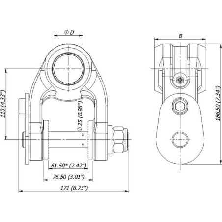 Łącznik BR1 80/45 sworzeń 25