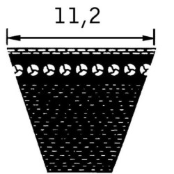 Pas klinowy uzębiony AVX 11,2, 820 mm