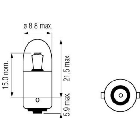 Żarówka 12V T8/4 3W BA9s Kramp