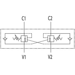 "Zawór zwrotno - hamujący bliźniaczy VBCD DE A, G1/2"""