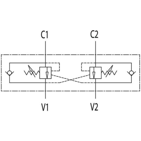 "Zawór zwrotno - hamujący bliźniaczy VBCD DE A, G1/2"""