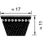 Pas klinowy uzębiony Optibelt, BX39 17x1040