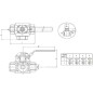 "Zawór kulowy 3-drożny T 3/4"" ze stali nierdzewnej"